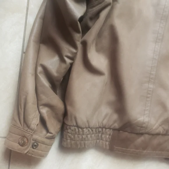 Reed Sportswear Vintage brown Leather Bomber Jacket Brown removable liner 48L